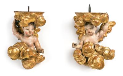 A Pair of Putti above Clouds as Appliques, - A Styrian Collection I