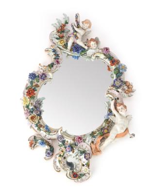A Porcelain Mirror Frame, probably Saxon Porcelain Manufactory Dresden, - Štýrska Sbírka I