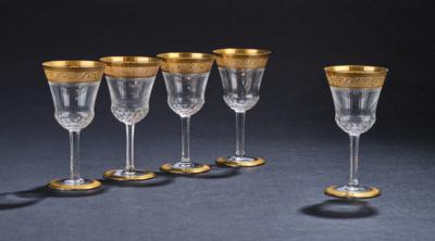 5 Wine Glasses, “Thistle” Model, by Saint-Louis, - Štýrska Sbírka I
