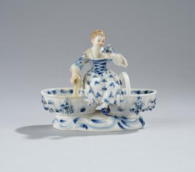 A Salt Bowl - Girl between two Baskets, Meissen, - A Styrian Collection II