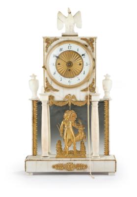 An Empire Alabaster Commode Clock, - A Viennese Collection