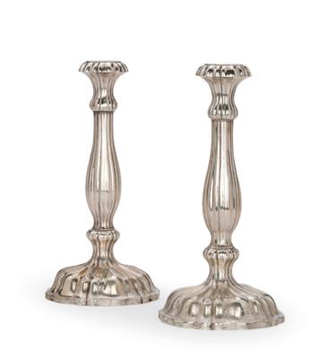 A Pair of Biedermeier Candleholders from Vienna, - Vídeňská Sbírka