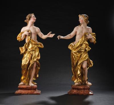 Workshop of Johann Peter Schwanthaler (Ried i. I. 1720 -1795) - Pair of Standing Angels, - A Viennese Collection