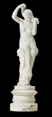 "Venus Anadyomene"- seltene Marmorfigur einer jungen Frau ihre Haare auswringend, - Möbel, Antiquitäten, Glas & Porzellan