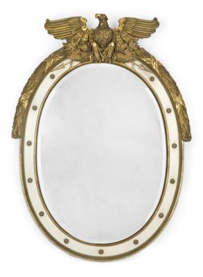 A Large Oval Wall Mirror, - Nábytek, starožitnosti, sklo a porcelán