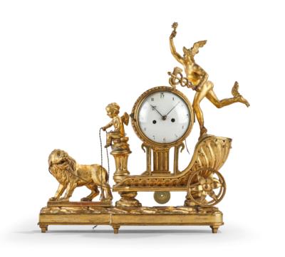 A Josephinian Chariot Commode Clock, - Mobili e anitiquariato, vetri e porcellane