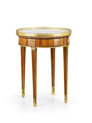 A Round Salon Side Table (“Bouillotte”) in Louis XVI Style, - Nábytek, starožitnosti, sklo a porcelán