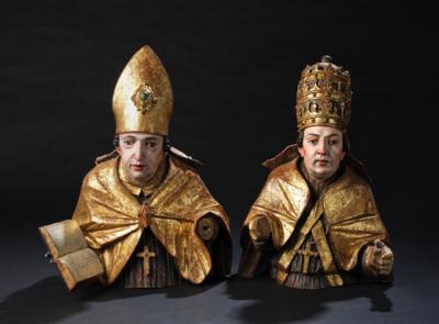 Two Busts of Church Fathers, - Furniture, Works of Art, Glass & Porcelain