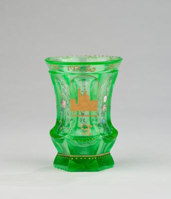 A Uranium Glass Beaker, Bohemia, Mid-19th Century, - Vídeňská Sbírka II