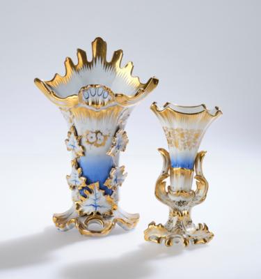 2 Vasen, Böhmen um 1850, - Eine Wiener Sammlung III - Vitrinenstücke, Silber, Asiatika