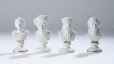 4 Biscuit Porcelain Busts, Imperial Manufactory, Vienna, - A Viennese Collection III