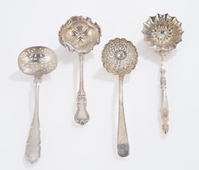 A Collection of Tea Strainers and Castor Spoons, - A Viennese Collection III