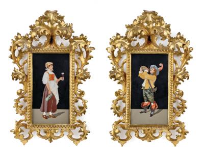 Two Pietra Dura Pictures, - Furniture, Works of Art, Glass & Porcelain