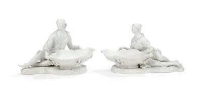 A Pair of Figural Bowls (Cavalier and Lady with Bowl), Meissen Last Quarter of the 18th Century, - Mobili e antiquariato, vetri e porcellane