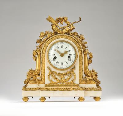 Louis XVI Marmor Kaminuhr, “Viger à Paris, No. 1187”, - Möbel, Antiquitäten, Glas & Porzellan