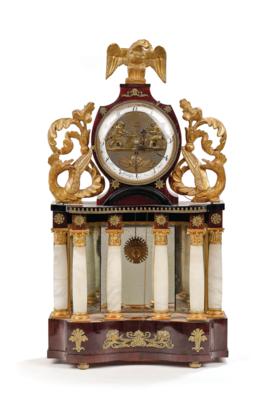 A Viennese Empire Commode Clock with Musical Mechanism “Blacksmith and Grinder”, “Franz Hochhoffer in Wien”, - Mobili e antiquariato, vetri e porcellane