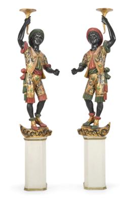 Two Venetian Attendant Figures, - Furniture, Works of Art, Glass & Porcelain