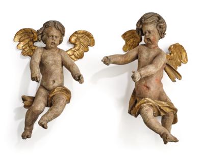 Bonaventura Schwanthaler (1678 - 1744), Pair of Baroque Angels, Ried i. I., c. 1700, - Furniture, Works of Art, Glass & Porcelain
