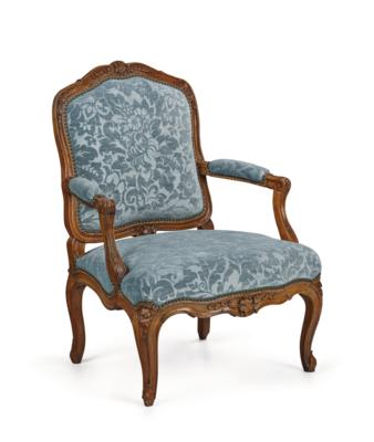 A Wide French Armchair, - Furniture, Works of Art, Glass & Porcelain