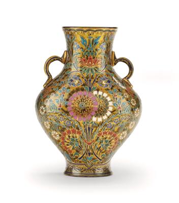 A Two-Handled Vase in Persian Style, J. & L. Lobmeyr, Vienna, - Nábytek, starožitnosti, sklo a porcelán
