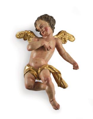 A Flying Baroque Angel, - Furniture, Works of Art, Glass & Porcelain