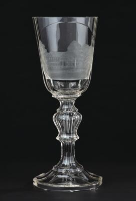 A Large Goblet, Bohemia, Dated 11 December 1859, - Mobili e anitiquariato, vetri e porcellane