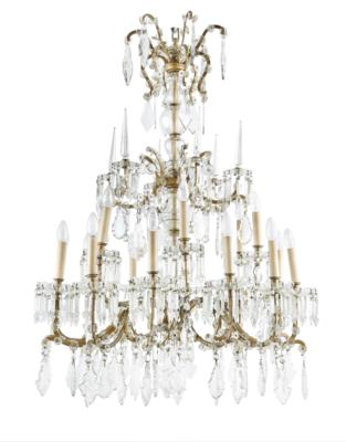 A Tall Glass Chandelier, - Furniture, Works of Art, Glass & Porcelain