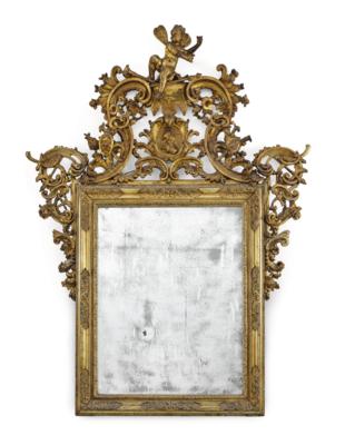 An Imposing Italian Baroque Wall Mirror, - Furniture, Works of Art, Glass & Porcelain