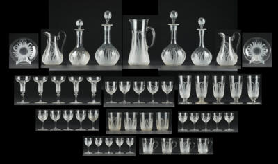 J.& L. Lobmeyr, Drinking Set TS 69 “with Engraved Grasses”, - Mobili e anitiquariato, vetri e porcellane