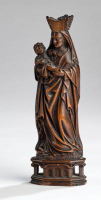 A Small Late Gothic Madonna and Child, Lower Rhine c. 1500, - Furniture, Works of Art, Glass & Porcelain