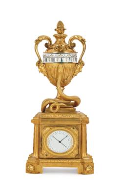 A Louis XVI Ormolu “Cercle Tournant” Table Clock with Calendar, “Antide Janvier”, - Nábytek, starožitnosti, sklo a porcelán