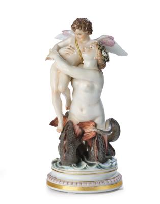 A Nereid and Cupid, Meissen, Late 19th Century - Nábytek, starožitnosti, sklo a porcelán