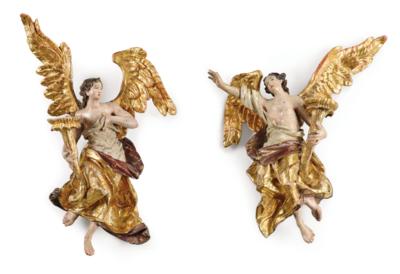 A Pair of Baroque Light-Bearing Angels, - Mobili e anitiquariato, vetri e porcellane