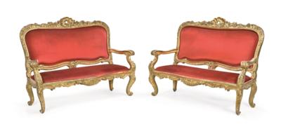 A Pair of Italian Benches, - Furniture, Works of Art, Glass & Porcelain
