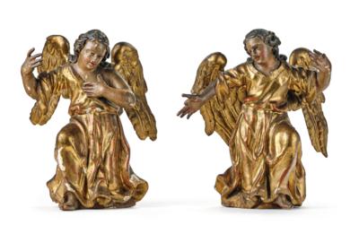 A Pair of Kneeling Baroque Angels, - Mobili e anitiquariato, vetri e porcellane