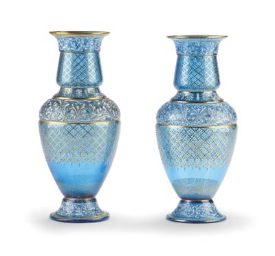 A Pair of Vases, J. & L. Lobmeyr, Vienna, - Furniture, Works of Art, Glass & Porcelain
