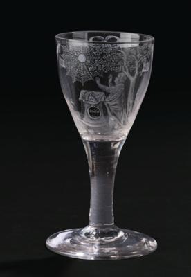 A Wine Glass, Netherlands, c. 1790/1806, Attributed to David Wolff, - Furniture, Works of Art, Glass & Porcelain