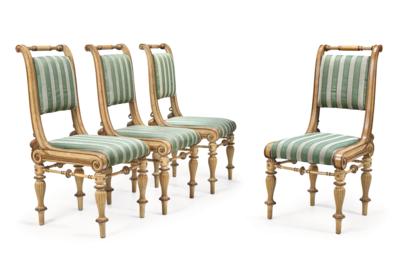 A Set of Four Historicist Chairs, - Mobili e anitiquariato, vetri e porcellane