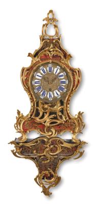A Swiss Rococo Boulle Pendule Clock with Console, “Fredrich Huguenin à la Chaux defond”, - Nábytek, starožitnosti, sklo a porcelán