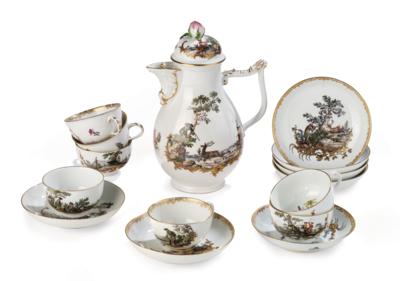 A Rare Coffee Service with Hunting Motifs, Meissen c. 1745 - Furniture, Works of Art, Glass & Porcelain