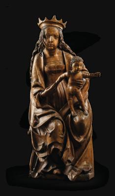 Veit Stoß (um 1447 Horb am Neckar - 1533 Nürnberg) und Werkstatt zugeschrieben - Madonna mit Kind, - Möbel, Antiquitäten, Glas & Porzellan