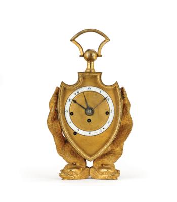 A Viennese Empire Officer’s Travel Alarm Clock, - Nábytek, starožitnosti, sklo a porcelán