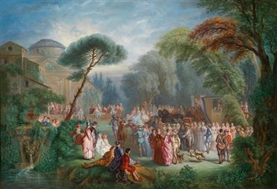 Louis Joseph Watteau Umkreis - ein Paar (2) - Alte Meister