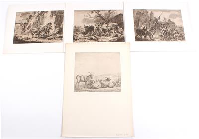 Karel Dujardin - Mistrovské kresby, Tisky do roku 1900, Akvarely a miniatury