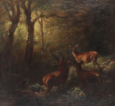Franz Xaver von Pausinger zugeschrieben/attributed (1839-1915) Rotwild im Wald, - Bilder - Saisonabschlussauktion