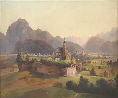 Anton Hansch zugeschrieben/attributed (1813-1876) Blick auf Golling, - Obrazy