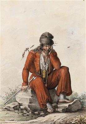 Georg Emanuel Opiz Umkreis/Circle (1775-1841) Sitzender Tscherkesse mit Pelzmütze, - Bilder Varia