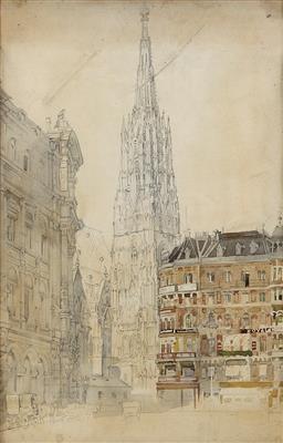 Ernst Graner zugeschrieben/attributed (1865-1943) Blick auf die Stephanskirche, - Paintings