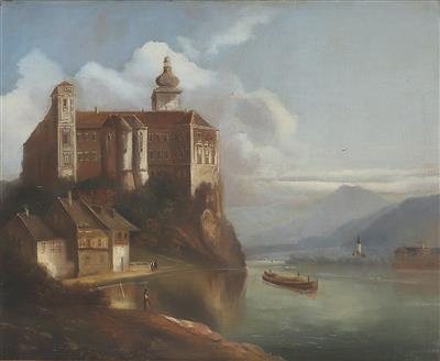 Ferdinand Lepie zugeschrieben/attributed (1824-1883) Blick auf Schloss Persenbeug, - Obrazy