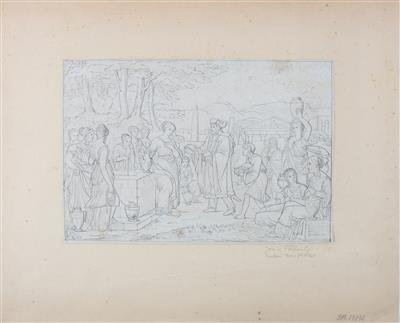 Josef Ritter von Führich zugeschrieben/attributed (1800-1876) Der Antrag, - Meisterzeichnungen, Druckgraphik bis 1900, Aquarelle und Miniaturen